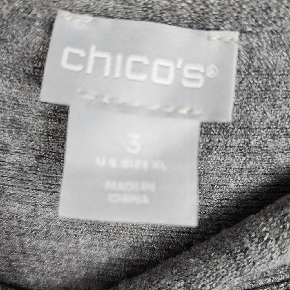 Chico's grey sweater size 3 / XL soft cozy 2 % cashmere